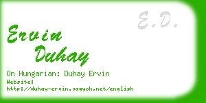 ervin duhay business card